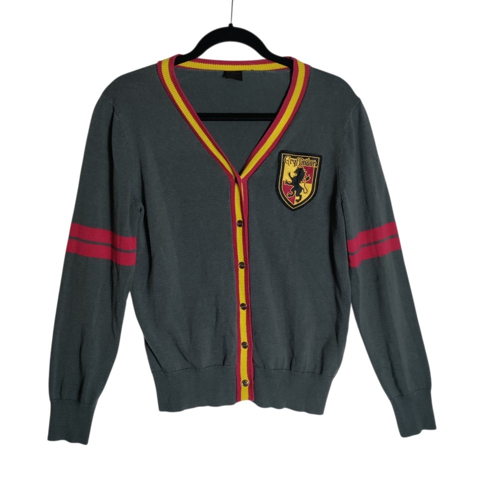 Harry Potter Womens Size M Cardigan Gryffindor Wizarding World Knit Sweater